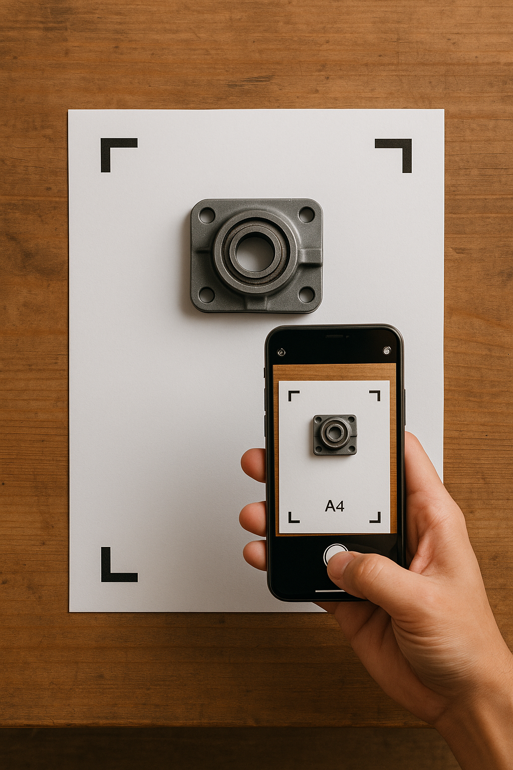 Before and after comparison showing a phone photo converted into a clean vector outline